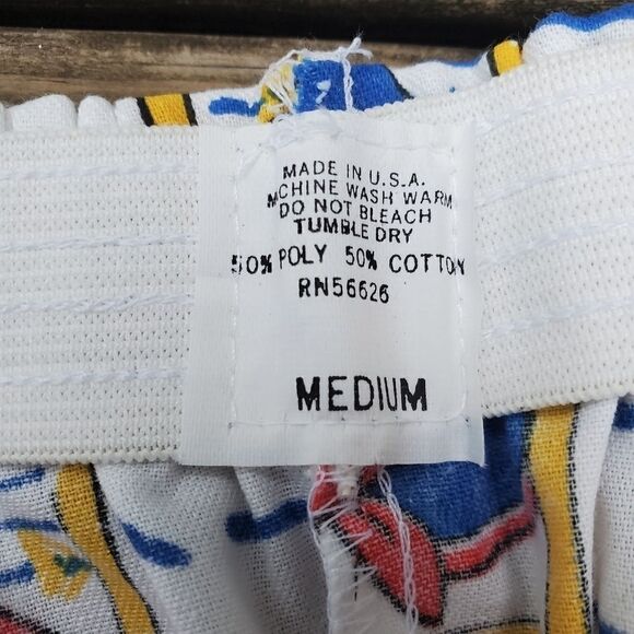 Vintage 80s Pranges Nautical Sailor Striped Elastic Waist Shorty Booty Shorts M - Picture 4 of 6